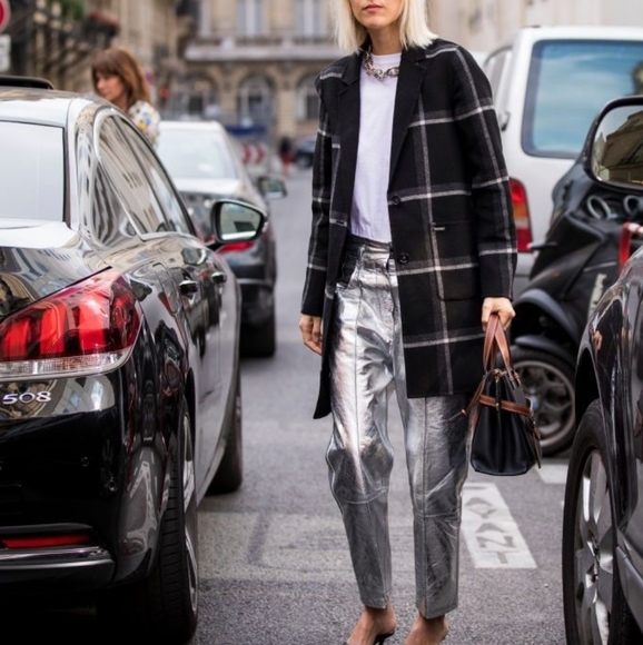 Rock out Metallic Style Satin Crop Wide Pants - Picture 2 of 12